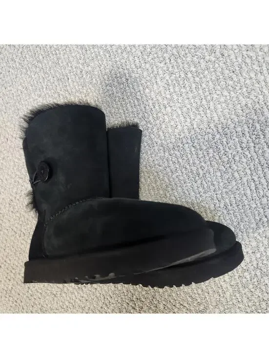 UGG Bailey Button II Classic Black Boots Size 10 - Picture 6 of 13
